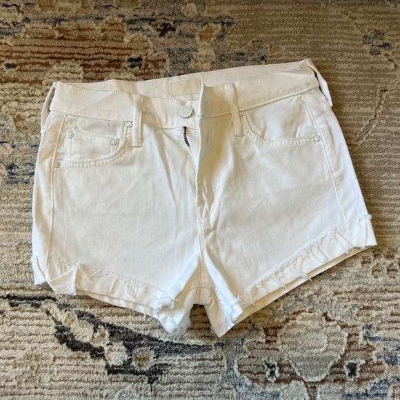 Mother The Rascal Slit Flip Short White - Picture 7 of 7